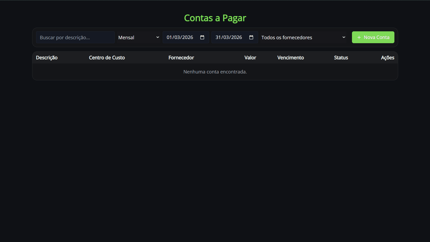 Financeiro organizado